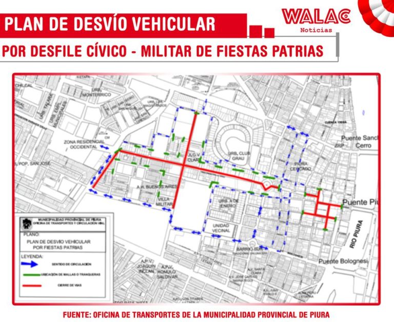 Piura Este Es El Plan De Desv O Vehicular Por El Desfile C Vico Militar