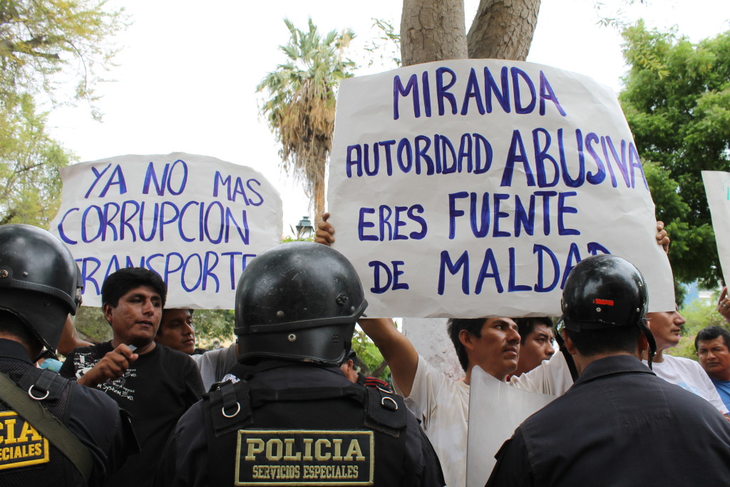 Protesta de los transportista. Foto: Walac/Isabel Palomino