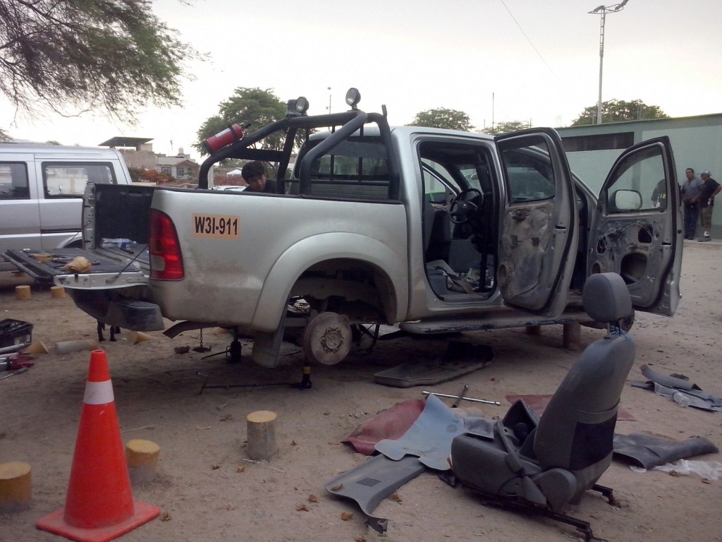 El vehículo fue trasladado a la sede de la Depotad Piura para las investigaciones del caso. Foto: Cortesía PNP