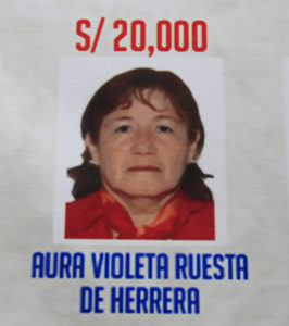 El programa de recompesas del MININTER icncluyo a la ex alcaldesa de Castilla, Violeta, ofreciendo 20 soles por su paradero.