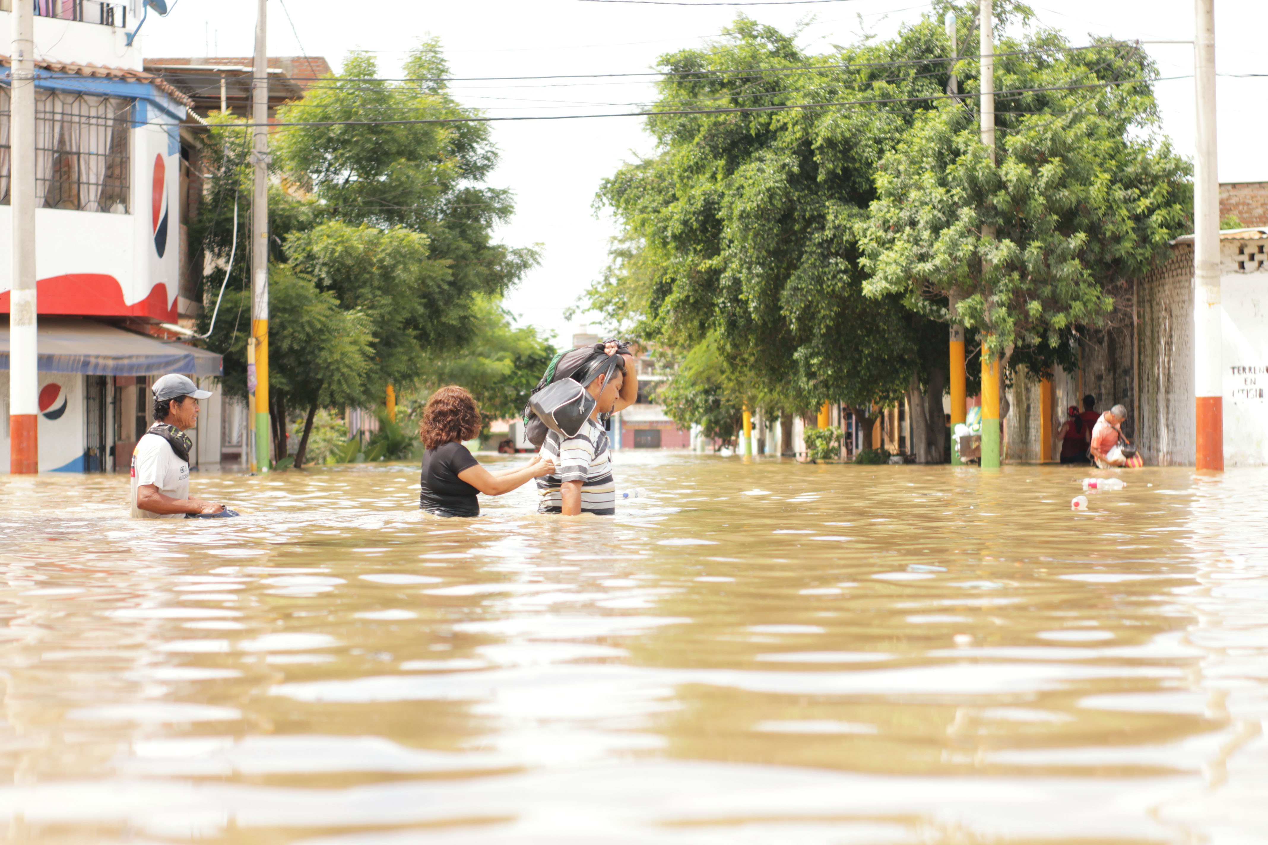 Inundación. Desborde del río Piura.
