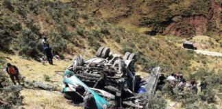 Reportan al menos 10 muertos por caída de ómnibus a un abismo en Sihuas