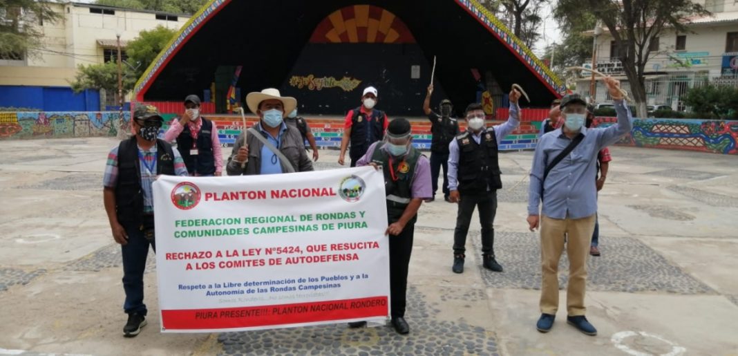 Ronderos de Piura protestan contra proyecto de Ley que aprueba creación de Comités de Autodefensa