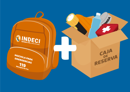 mochila de emergencia y caja de reserva