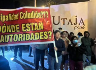 Moradores del caserío Miraflores protestan por excesiva bulla en locales cercanos