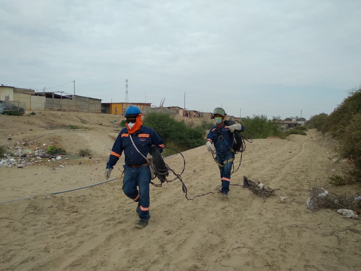 Enosa interviene conexiones clandestinas y retira más de 900 metros de cable conductor en VDO