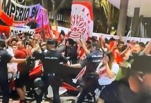 Selección peruana protagoniza enfrentamiento con policía española