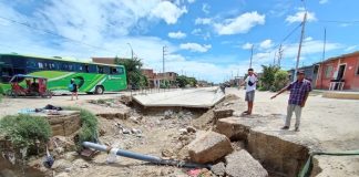 Cimientos del dren Paredes Maceda erosionan por fuertes lluvias. / Foto: Walac Noticias / David Tejada.