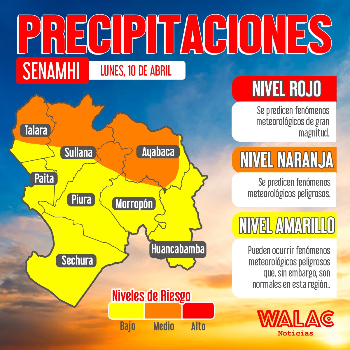 Lluvias intensas continuarán hasta el miércoles 12 de abril. / Foto: Walac Noticias / Bruno Palacios.