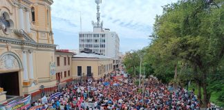 Cientos de piuranos acataron el paro regional este 18 de abril. / Foto difusión.