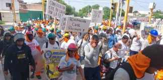 Sullana: más de tres mil obreros de construcción civil marcharon en contra de ola de crímenes