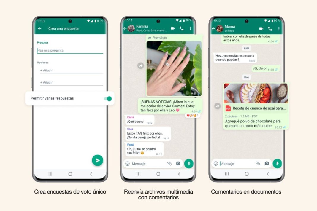 WhatsApp: app anuncia mejoras en encuestas y reenvío de mensajes y documentos