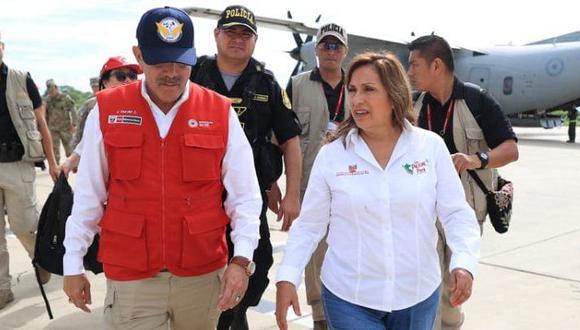 Presidenta Dina Boluarte visita Piura para inspeccionar obras de prevención.