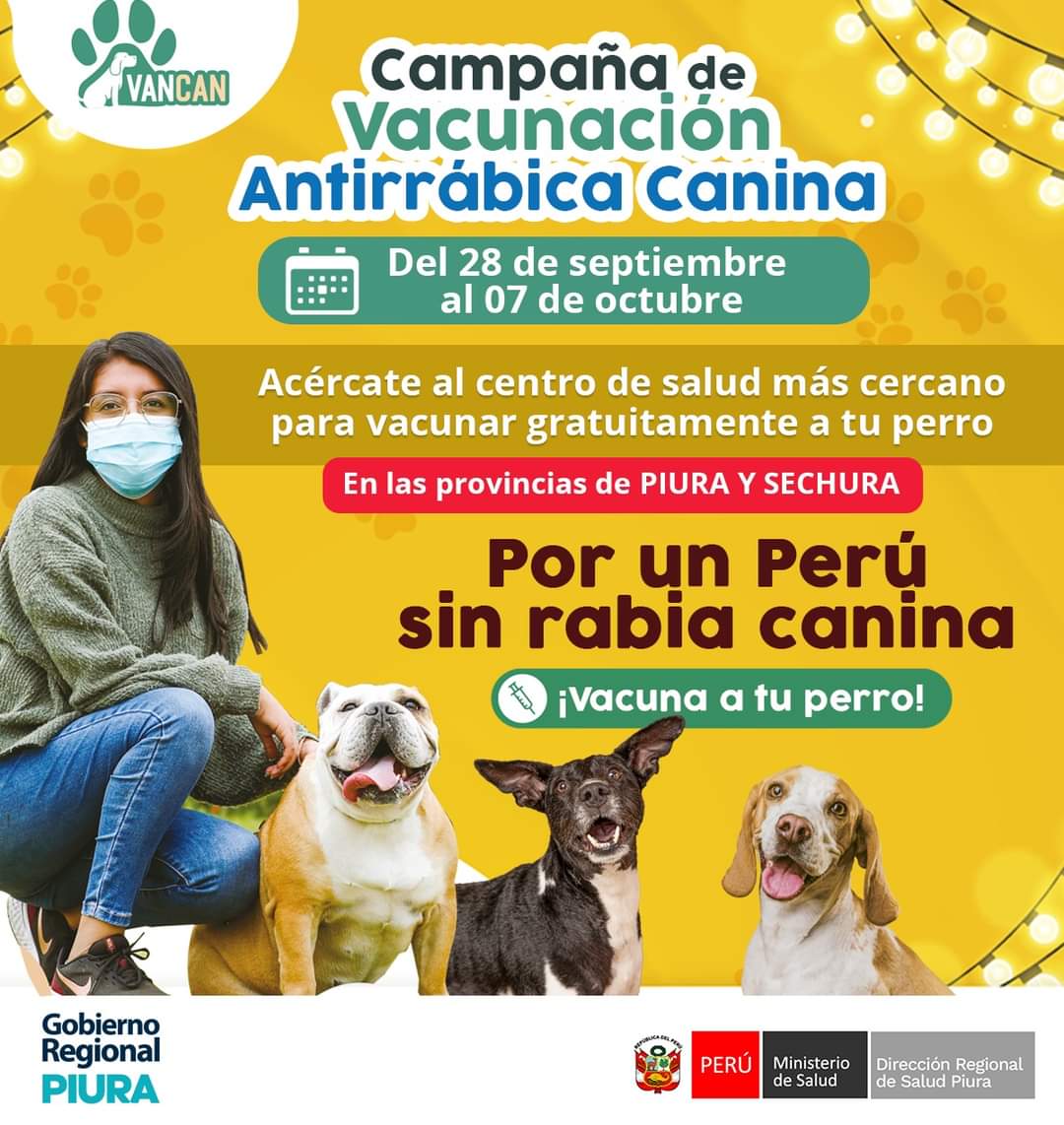 Lanzan campaña de prevención antirrábica para las mascotas del hogar en Piura y Sechura.
