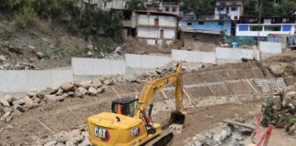 Canchaque: Construcción de muro de contención y reparación de talud avanza en un 30%