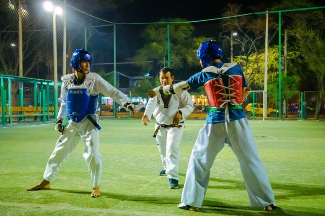 Castilla: niños y adolescentes practican taekwondo en escuela 