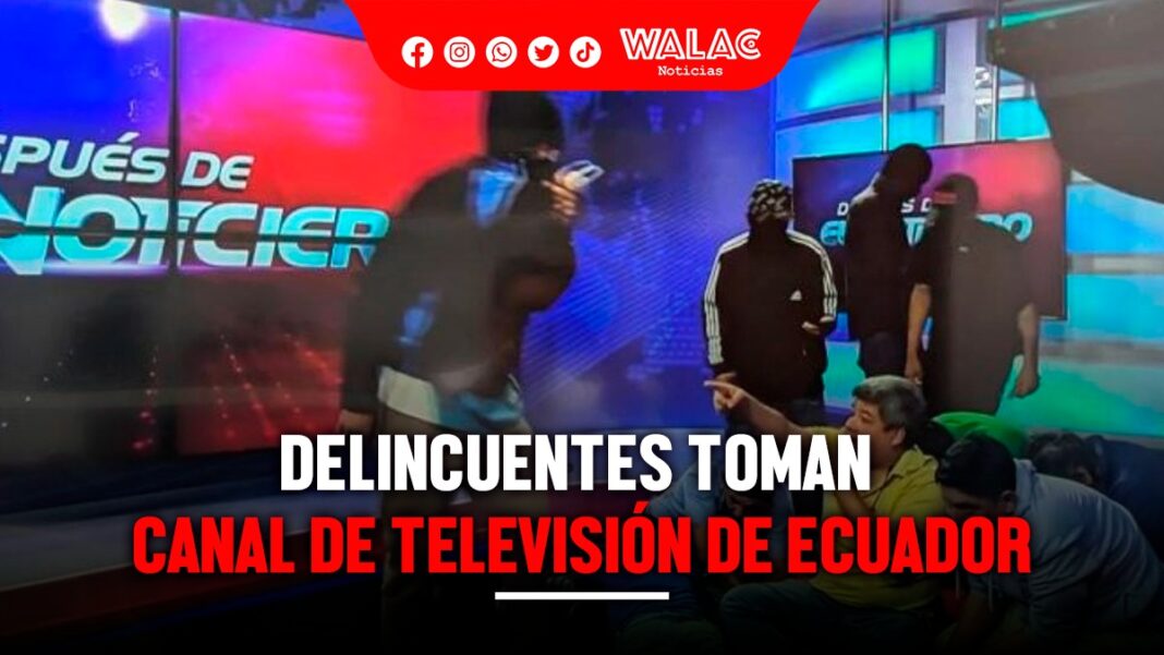 Delincuentes toman en vivo las instalaciones de TC Televisión, canal de Ecuador