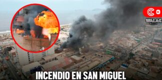Incendio en San Miguel: fuego consumió almacen de productos químicos