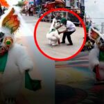 Osito enojado en el Carnaval del Oruro cautivó las redes sociales
