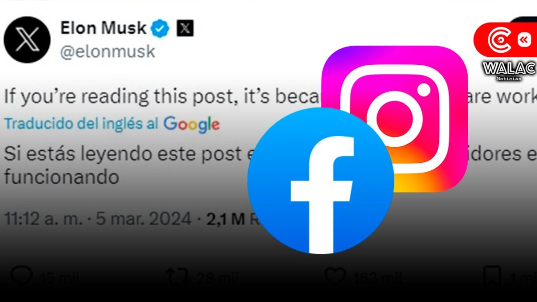 Elon Musk lanzó comentario gracioso tras caída de Facebook e Instagram