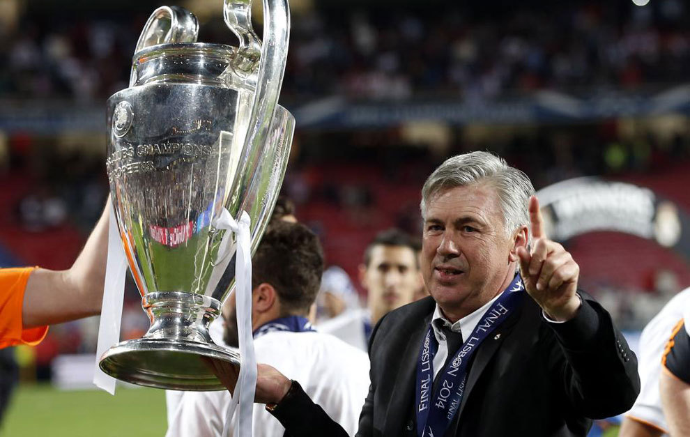 Carlo Ancelotti fue entrenador del Real Madrid en las temporadas 13/14 y 14/15