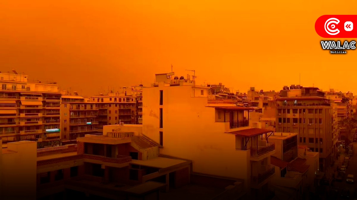 Grecia: así se vio la tormenta de arena del Sahara que tiñó de naranja el cielo