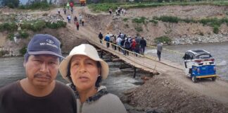 Junín familia construye puente artesanal para unir Huamancaca y Pilcomayo tras colapso de estructura