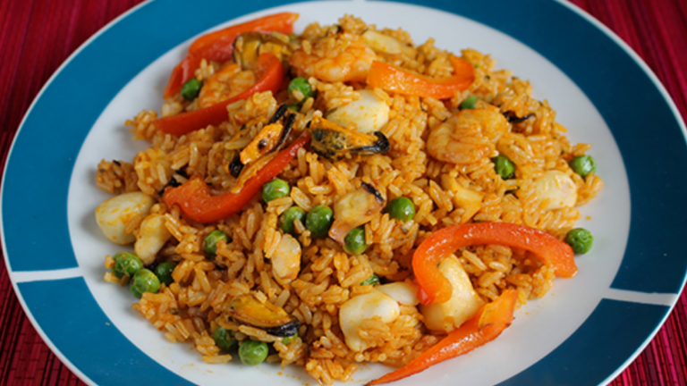 Receta para preparar arroz con mariscos fácil y rápido
