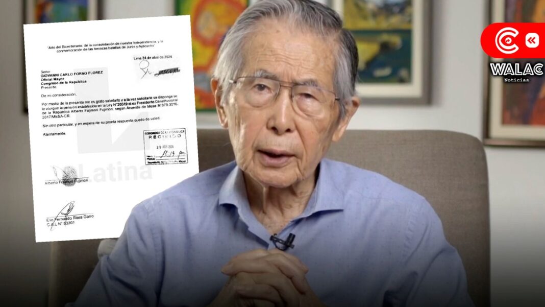 Alberto Fujimori pidió formalmente el pago de una pensión, asistente y gastos de combustible