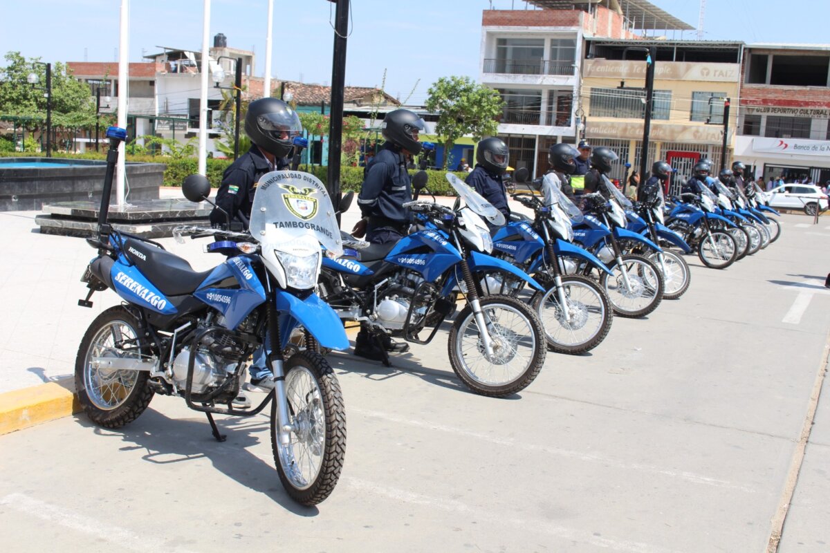 Tambogrande: refuerzan seguridad ciudadana con entrega de 10 motocicletas a centros poblados. Foto: Difusión.