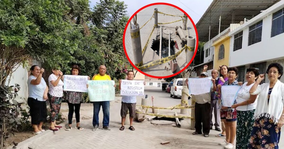 Piura: Vecinos reportan hundimiento de pistas por colapso de desagües en Los Ficus Piura Vecinos reportan hundimiento de pistas por colapso de desagües en Los Ficus