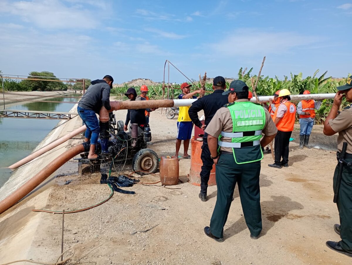 Retiran más de 50 motobombas que sustraían ilegalmente agua del Canal Norte