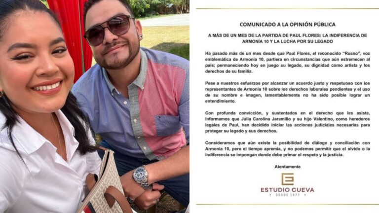 Julia Jaramillo, esposa de Paul Flores, inicia acciones legales por los derechos laborales del excantante de Armonía 10