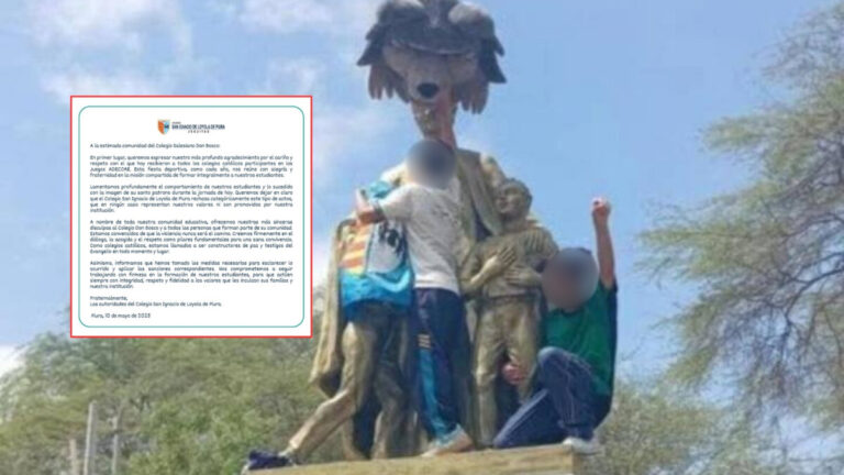 Piura: Colegio San Ignacio se disculpa tras mal comportamiento de alumnos contra estatua de Don Bosco