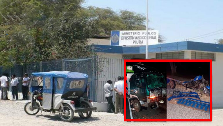 Carretera Piura–Olmos: Accidente deja dos fallecidos tras choque entre camión y moto furgón