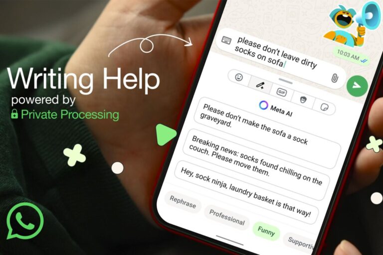 WhatsApp lanza nueva función con inteligencia artificial para ayudar a mejorar mensajes