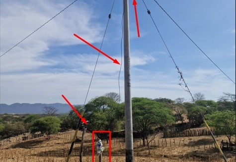 Enosa restablece servicio eléctrico en La Arteza tras detectar conexión clandestina