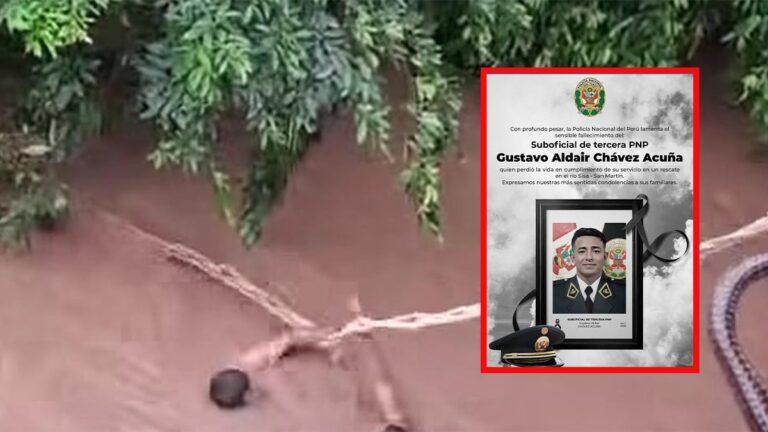 Suboficial muere tras ser arrastrado por el río Sisa durante un rescate en San Martín