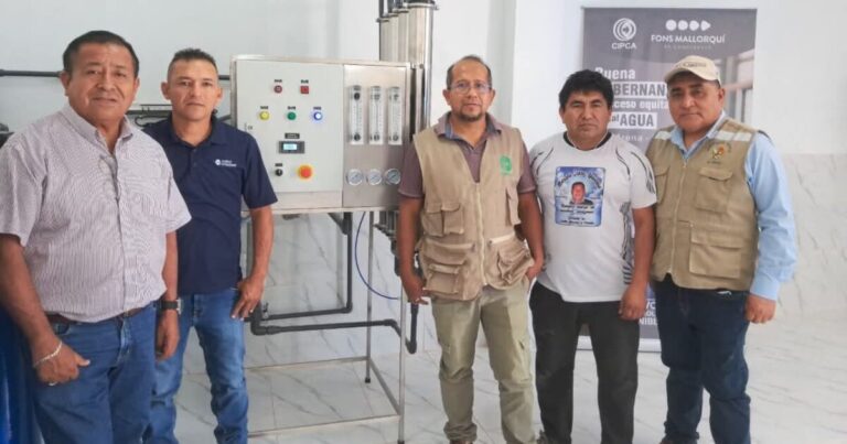 Gestión articulada del agua: instalación de nueva planta de tratamiento por ósmosis inversa proveerá agua dulce a caserío Loma Negra en La Arena Gestión articulada del agua: instalación de nueva planta de tratamiento por ósmosis inversa proveerá agua dulce a caserío Loma Negra en La Arena