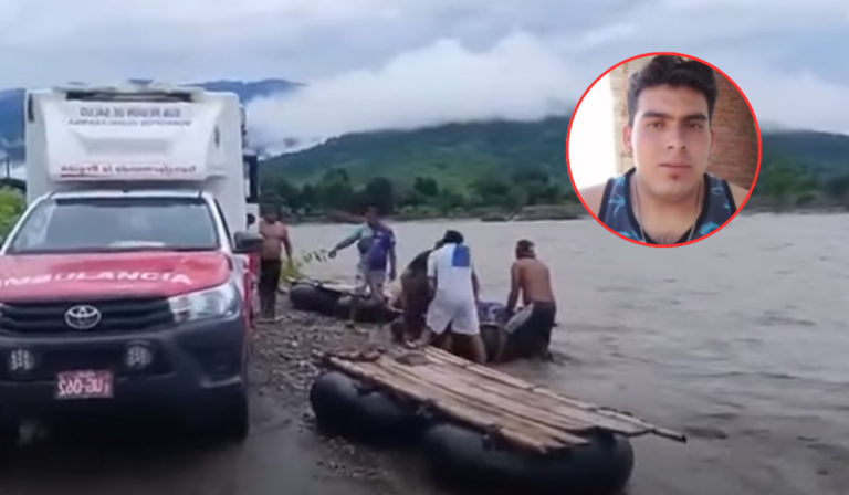 Tras lograr cruzar el río, el joven fue conducido en una ambulancia hacia un centro de salud, pero falleció.