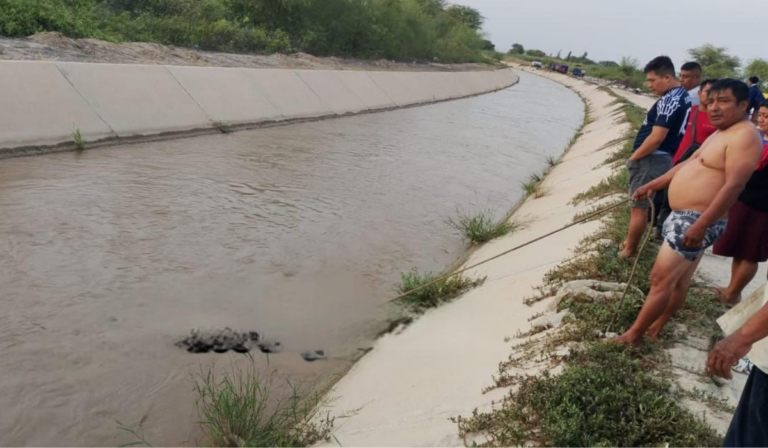Tras la alerta, efectivos de Serenazgo acudieron al lugar para realizar el rescate en el canal.
