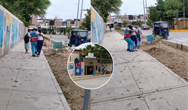 Hasta la institución educativa llegaron tres ambulancias del Sistema de Atención Móvil de Urgencia (SAMU).