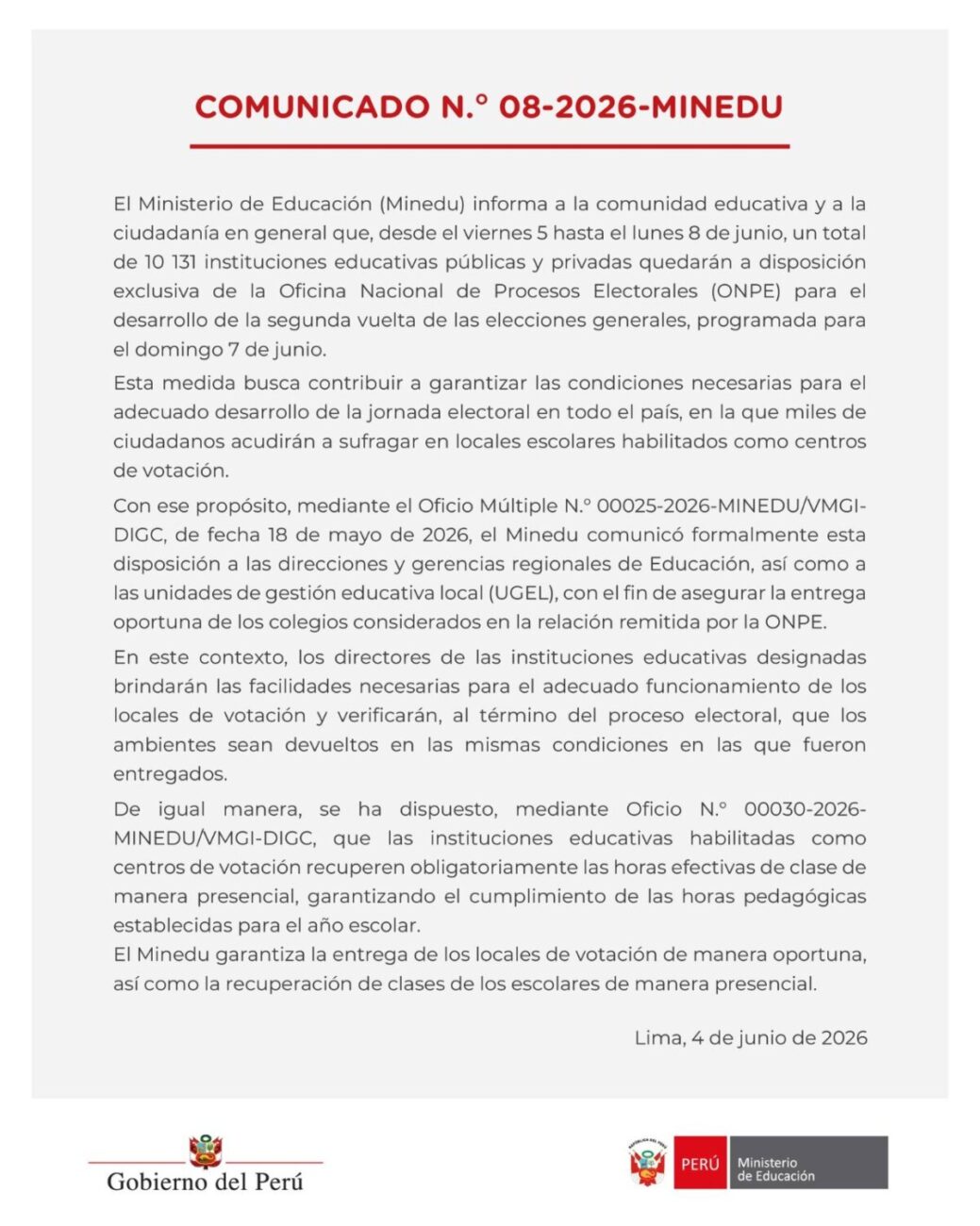 Fuente: Minedu
