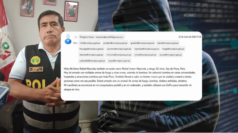 La Policía Nacional confirmó que los mensajes fueron remitidos a entidades públicas y privadas. La investigación apunta al uso de correos temporales y un posible caso de hackeo de datos personales.