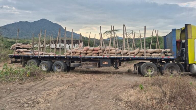 La Fiscalía Ambiental de Sullana dirige las diligencias tras la intervención de un camión que transportaba 140 sacos de mineral en el distrito de Paimas.