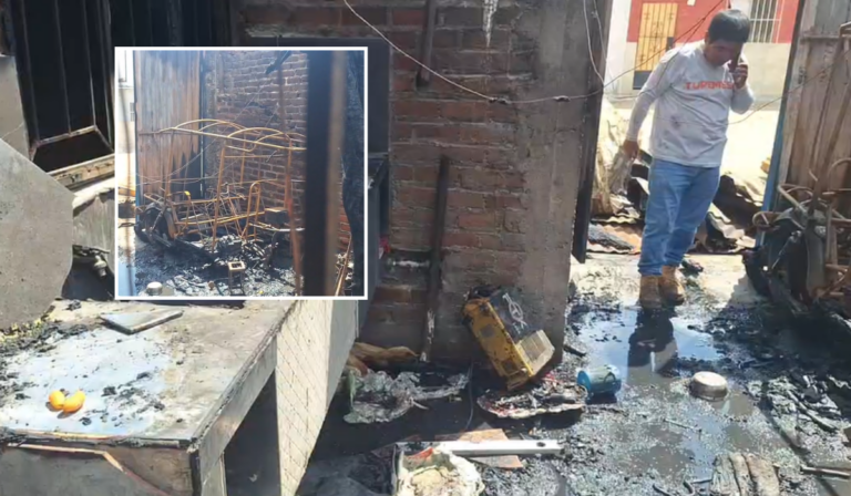 Incendio consume vivienda en VDO: mototaxi habría originado el fuego tras presunta explosión de su tanque El propietario de la vivienda se encontraba trabajando cuando fue alertado de la emergencia.