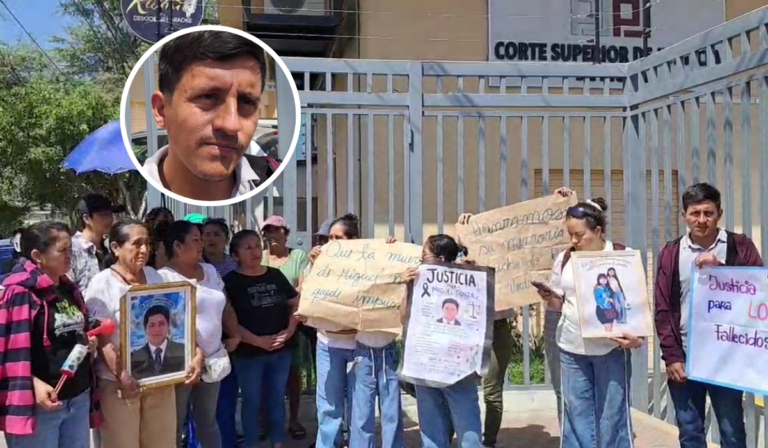 Los deudos de José Miguel Gonza Quintana, Marilyn Soca y su hija Alessia llegaron a la Unidad de Flagrancia para exigir que se esclarezcan las circunstancias del accidente y se determine la responsabilidad del conductor investigado.