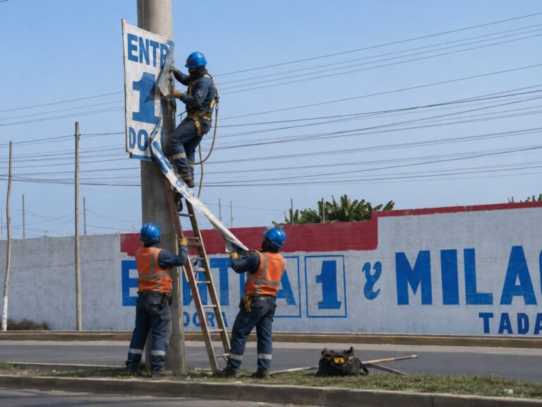 Enosa retirará propaganda electoral instalada en postes de electricidad La empresa también señaló que estos materiales pueden deteriorar las estructuras y dificultar las labores de operación y mantenimiento.